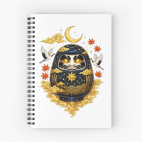 Item preview, Celestial Daruma | Japanese Moon Daruma | Cosmic Lucky Doll | Mystic Japan Art | Crescent Moon | Stars & Cranes | Spiritual Gift designed and sold by MrDev.