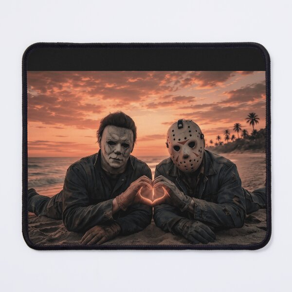 Item preview, Michael Myers Tshirts And Jason Voorhees Making A Heart Shape By The Sea designed and sold by Hydlaaksmndriss.