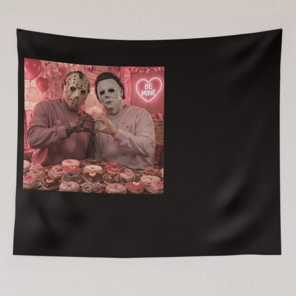 Item preview, Michael Myers Tshirts And Jason Voorhees Heart Hand Pose At Sunset designed and sold by Hydlaaksmndriss.