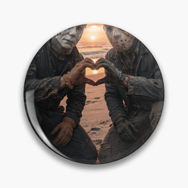 Item preview, Michael Myers Tshirts And Jason Voorhees Hand Heart Pose At The Beach designed and sold by Hydlaaksmndriss.