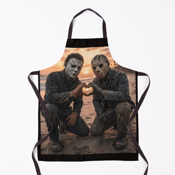 Item preview, Michael Myers Tshirts And Jason Voorhees Hand Heart Pose At The Beach designed and sold by Hydlaaksmndriss.