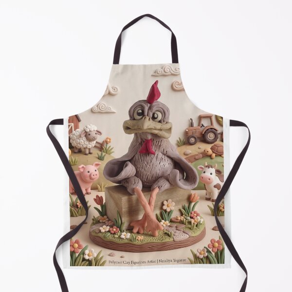Item preview, Whimsical Farmyard Scene with Chicken designed and sold by Andrey Yurkevich Art.