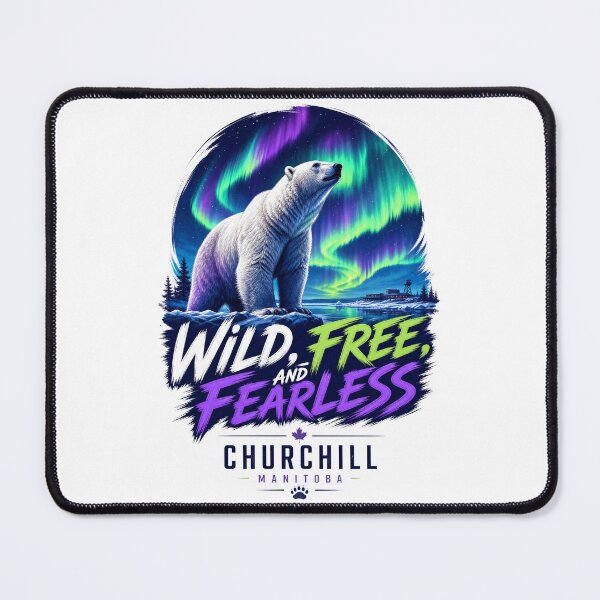 Item preview, Churchill Arctic Wildlife – Wild Free and Fearless – Polar Bear Capital Art – Northern Lights Design designed and sold by bobscraze.