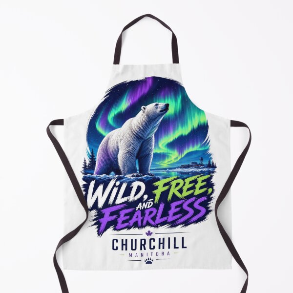Item preview, Churchill Arctic Wildlife – Wild Free and Fearless – Polar Bear Capital Art – Northern Lights Design designed and sold by bobscraze.