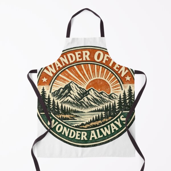 Item preview, Wander Often Wonder Always Retro Outdoor Mountain Design designed and sold by DesignEpic22.