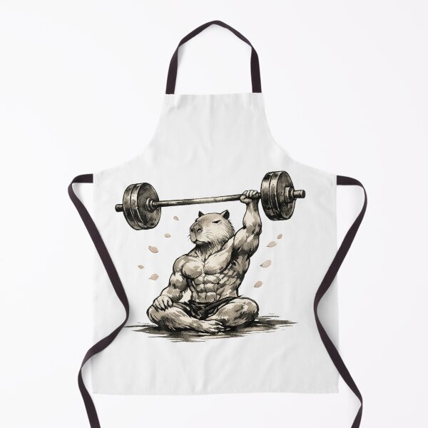 Item preview, Zen Master Capybara Barbell Gym Fitness Meditation designed and sold by teemix.