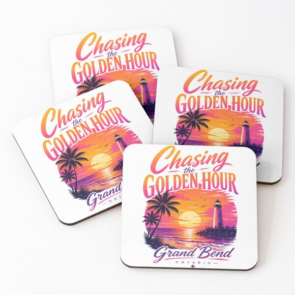Item preview, Grand Bend Vibrant Sunset Art – Chasing the Golden Hour – Lake Huron Tropical Beach Design – Ontario Summer Poster designed and sold by bobscraze.