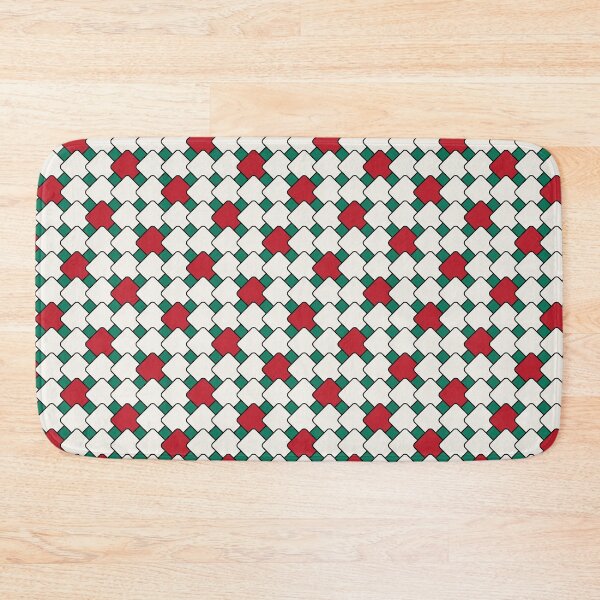 Item preview, Vintage Retro Diamond Weave – Red, Green & Cream designed and sold by Haruwa.