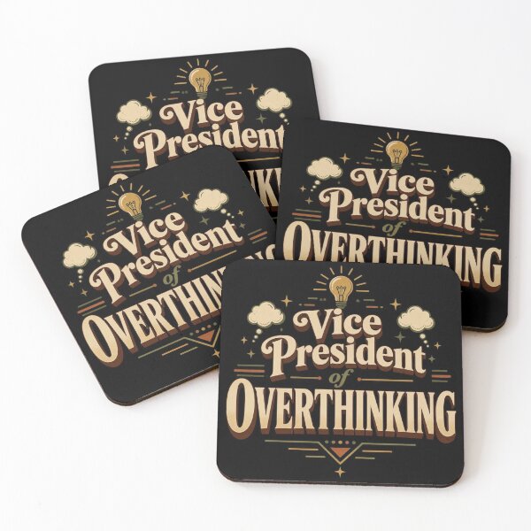 Item preview, Vice President of Overthinking | Funny Office Humor Retro Typography Design designed and sold by Irene Catchmind.
