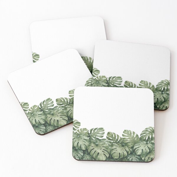 Item preview, Muted Watercolour Monstera Leaf Border Design designed and sold by EcologicoolShp.