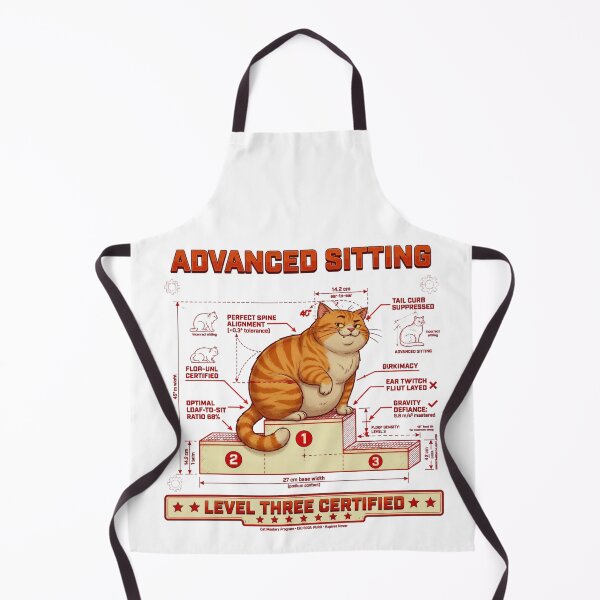 Item preview, Advanced Sitting Level Three Certified Funny Cat Infographic designed and sold by CF_VintageDesign.