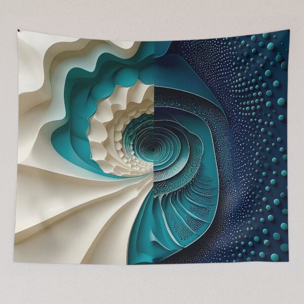Item preview, Abstract Spiral Design in Blue and White  designed and sold by Vicky Brago-Mitchell®.
