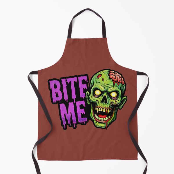 Item preview, Green Zombie Head Exposed Brain Bite Me Dripping Typography Halloween Graphic designed and sold by BKSARYLIFE.