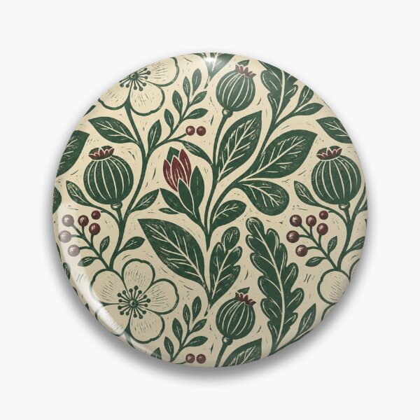 Item preview, Botanical Folk Floral Pattern Vintage Block Print Garden Design designed and sold by TM DESIGNS AND MORE.