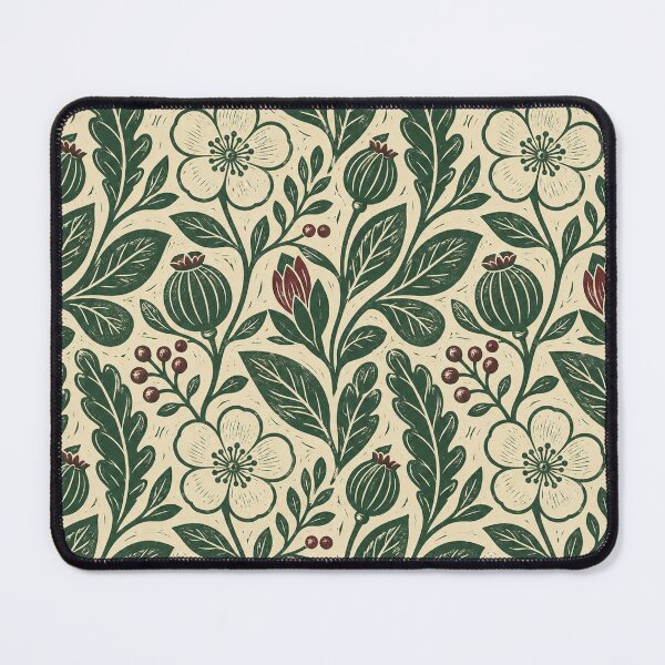 Item preview, Botanical Folk Floral Pattern Vintage Block Print Garden Design designed and sold by TM DESIGNS AND MORE.