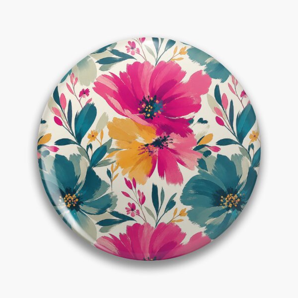 Item preview, Bold Floral Pattern Colorful Painted Flowers Botanical Print Design designed and sold by TM DESIGNS AND MORE.