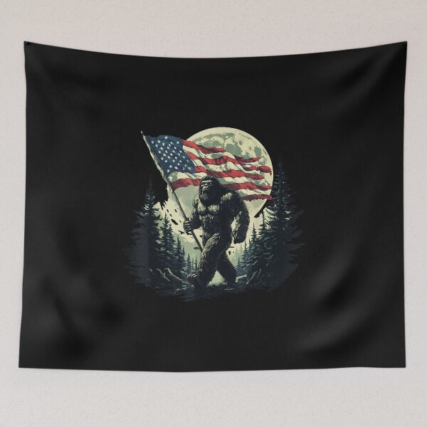 Item preview, Big Foot  Sasquatch American Flag Patriotic 4th July designed and sold by MatildaEllery.