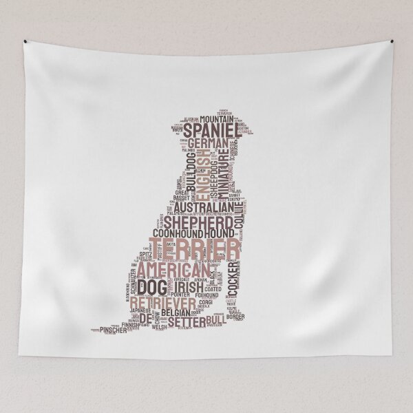 Item preview, Howling Puppy Dog Breeds Typography Design designed and sold by AyfuDesigns.