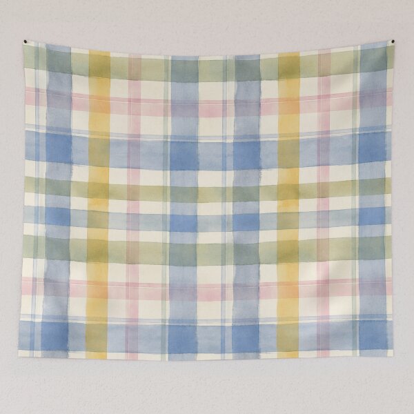 Item preview, Pastel Watercolor Plaid Pattern Soft Cottagecore Checkered Print designed and sold by TM DESIGNS AND MORE.