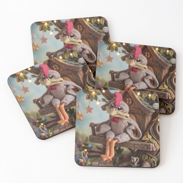 Item preview, Whimsical Clay Chicken in Treehouse designed and sold by Andrey Yurkevich Art.