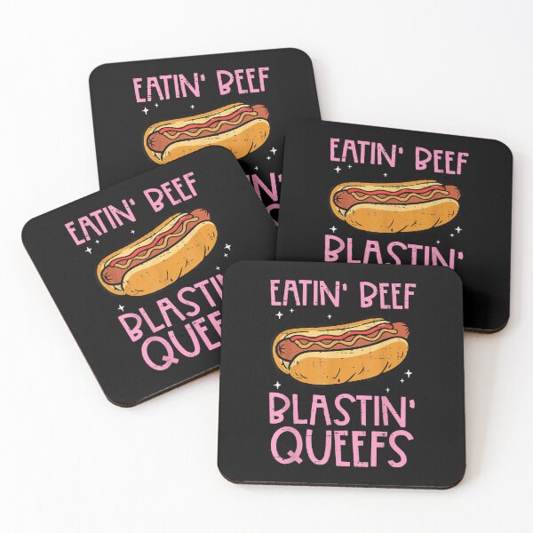Item preview, Eatin Beef Blastin Queefs Funny Hotdog Adult Humor T-Shirt designed and sold by shlana.