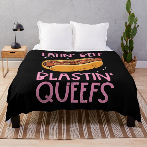 Item preview, Eatin Beef Blastin Queefs Funny Hotdog Adult Humor T-Shirt designed and sold by shlana.