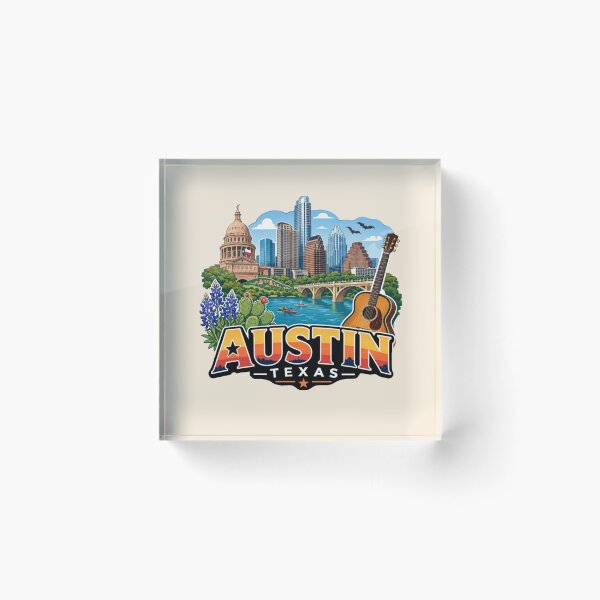 Item preview, Austin, Texas Skyline and Music Scene designed and sold by Myra365Art.
