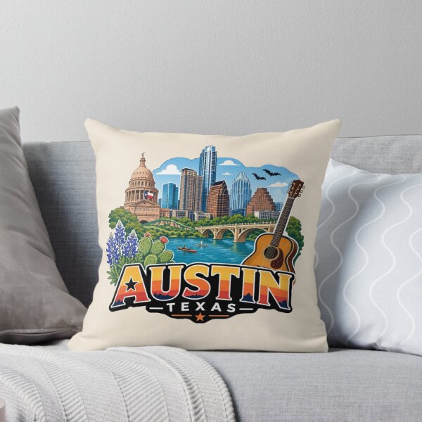 Item preview, Austin, Texas Skyline and Music Scene designed and sold by Myra365Art.