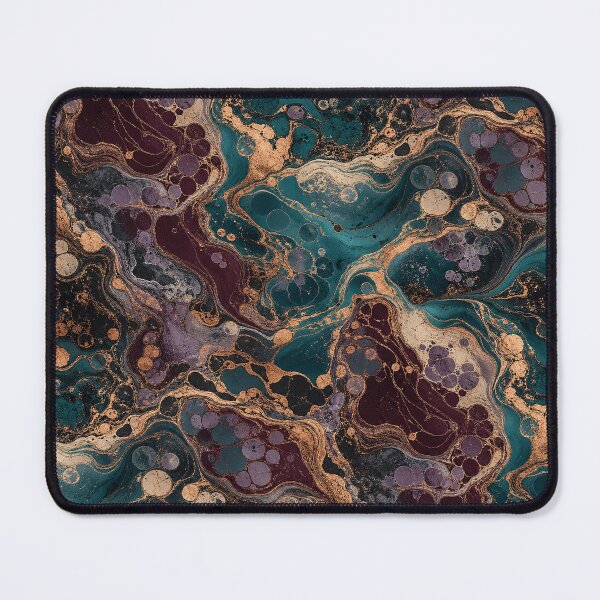 Item preview, Luxury Marble Pattern Teal Burgundy Gold Fluid Art Print Design designed and sold by TM DESIGNS AND MORE.