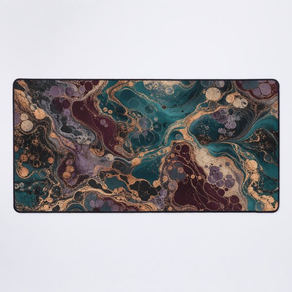 Item preview, Luxury Marble Pattern Teal Burgundy Gold Fluid Art Print Design designed and sold by TM DESIGNS AND MORE.