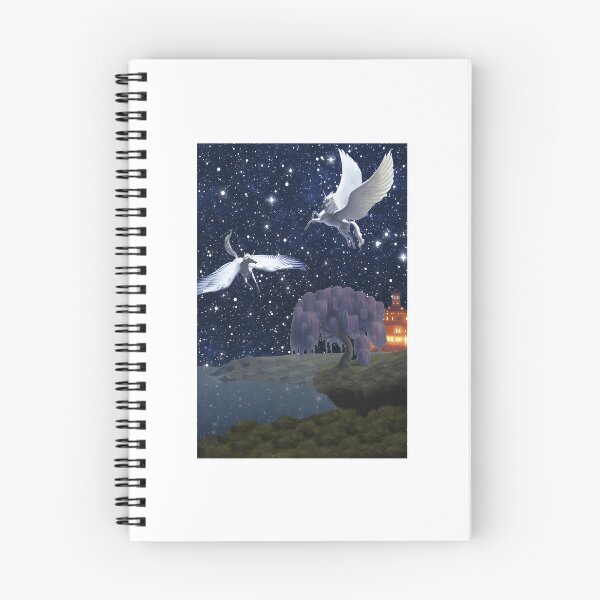 Item preview, Silveny And Greyfell Flying Over Havenfield designed and sold by RebelNatures.