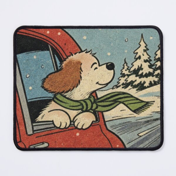 Item preview, Dog in Car Snow Vintage Comic designed and sold by Mauswohn.