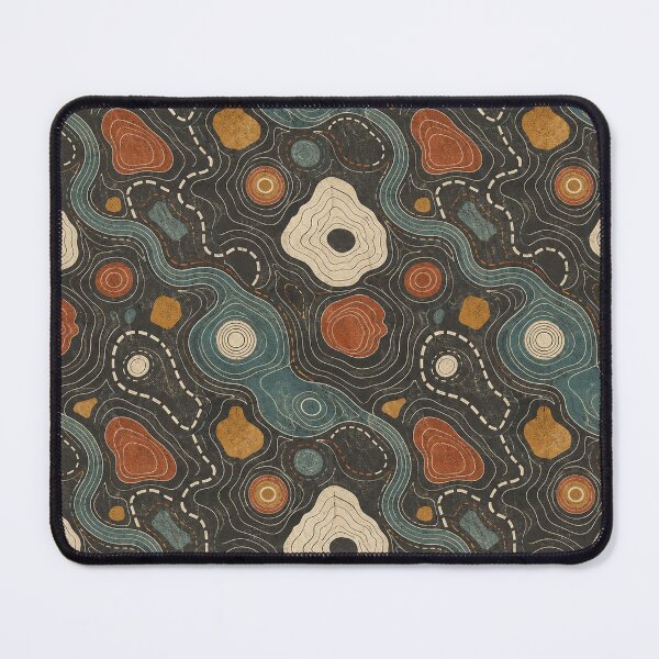 Item preview, Topographic Map Pattern Retro Contour Lines Outdoor Print Design designed and sold by TM DESIGNS AND MORE.