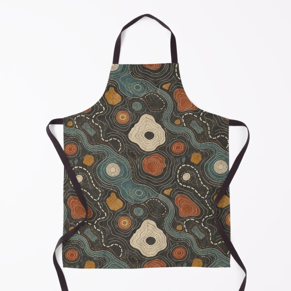 Item preview, Topographic Map Pattern Retro Contour Lines Outdoor Print Design designed and sold by TM DESIGNS AND MORE.