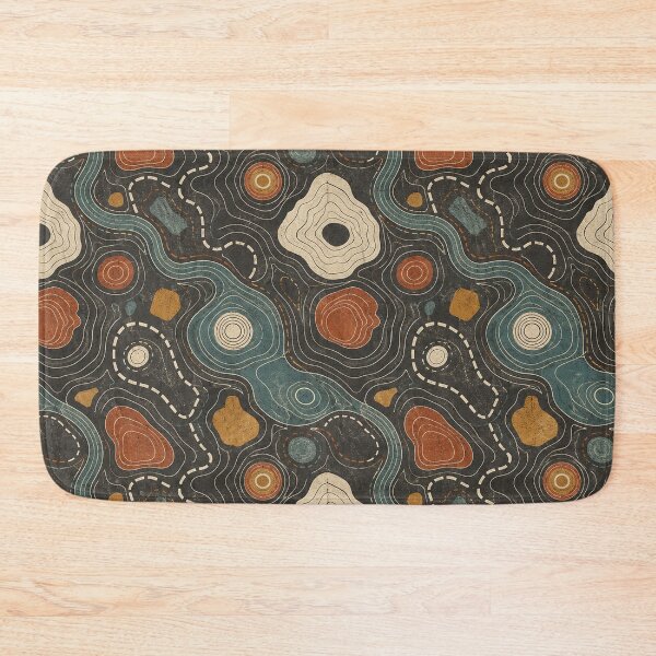 Item preview, Topographic Map Pattern Retro Contour Lines Outdoor Print Design designed and sold by TM DESIGNS AND MORE.
