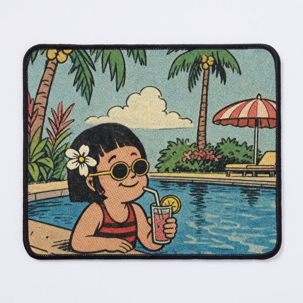 Item preview, Retro comic, girl by the pool designed and sold by Mauswohn.