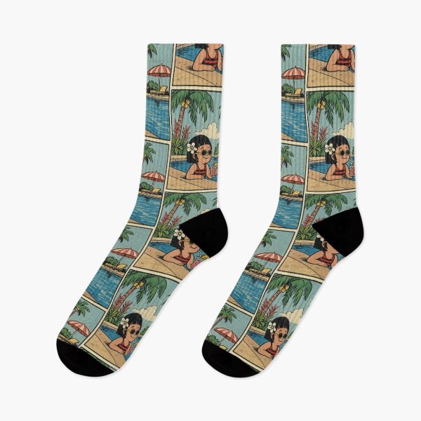 Item preview, Retro comic, girl by the pool designed and sold by Mauswohn.