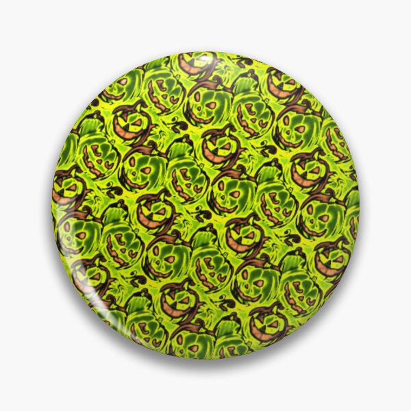 Item preview, Haunted Green Pumpkins Pattern designed and sold by Shy Fractal Designs.