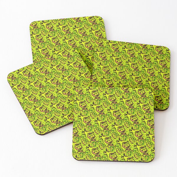 Item preview, Haunted Green Pumpkins Pattern designed and sold by Shy Fractal Designs.
