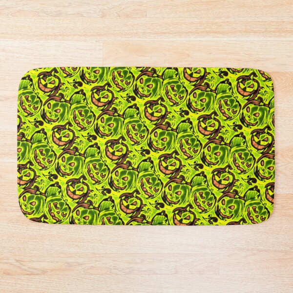 Item preview, Haunted Green Pumpkins Pattern designed and sold by Shy Fractal Designs.