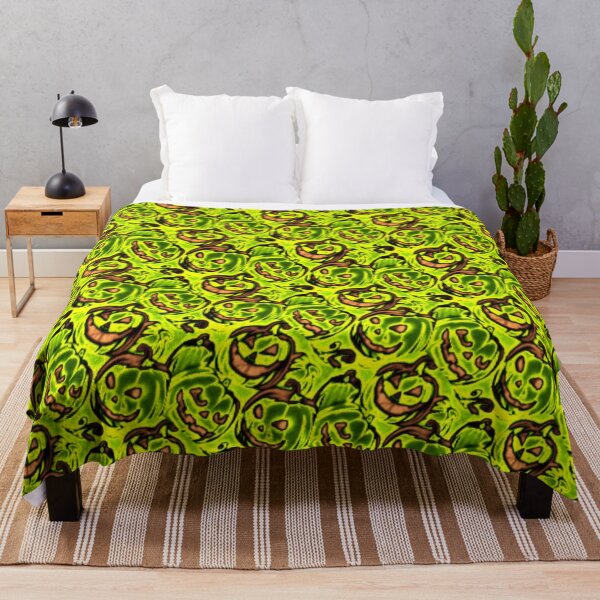 Item preview, Haunted Green Pumpkins Pattern designed and sold by Shy Fractal Designs.