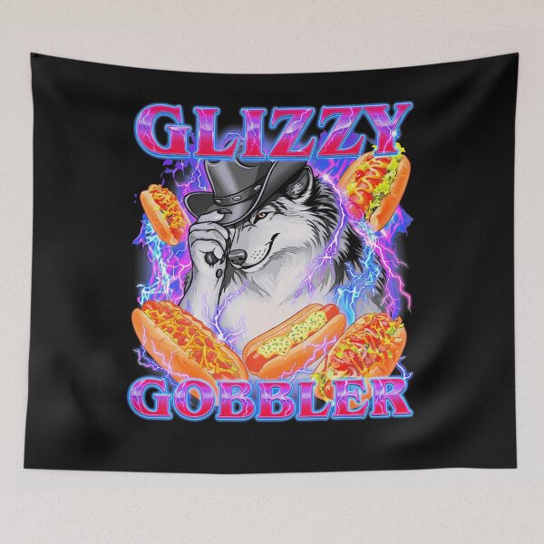 Item preview, 79 Glizzy Gobbler Funny Wolf Hot Dog Meme Graphic Gen Z T-Shirt designed and sold by JamesCrArt.