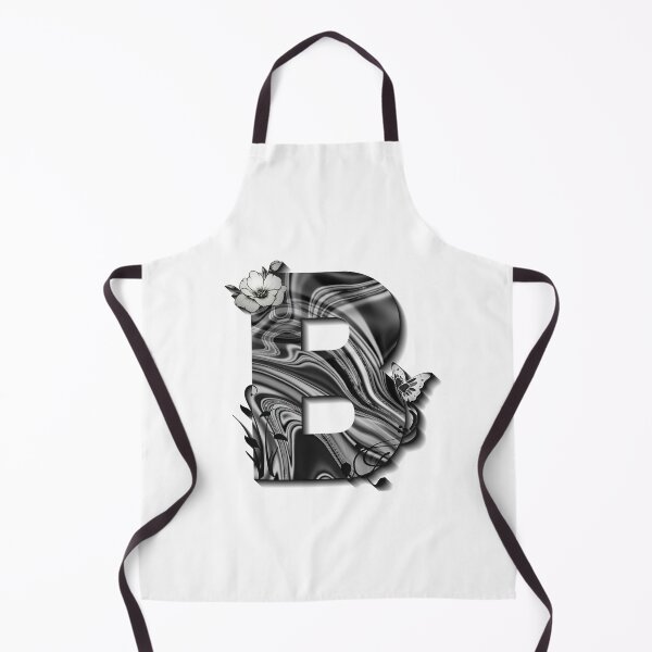 Item preview, Letter B Botanical Monogram black and white liquid marble designed and sold by iRenza.