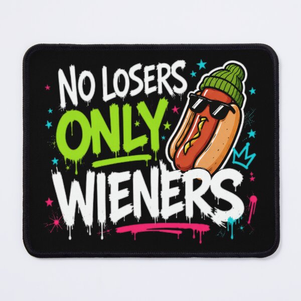 Item preview, No Losers Only Wieners Funny Hot Dog Graphic designed and sold by markymaarty.