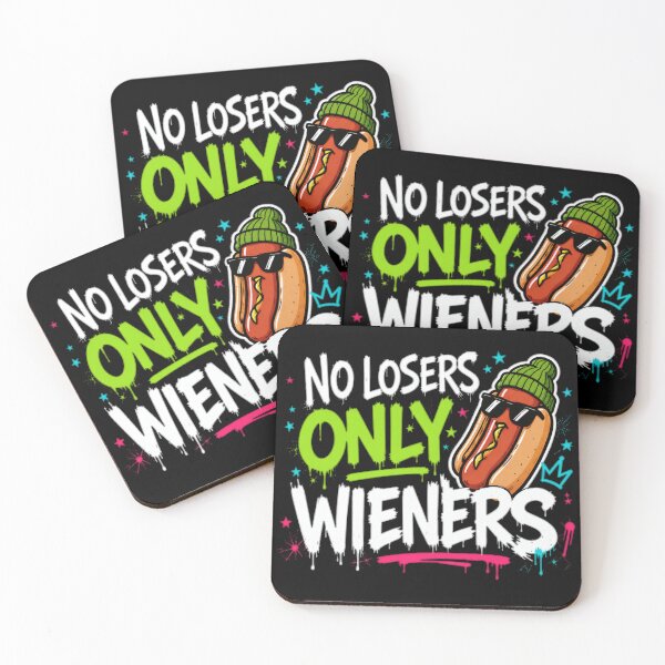 Item preview, No Losers Only Wieners Funny Hot Dog Graphic designed and sold by markymaarty.