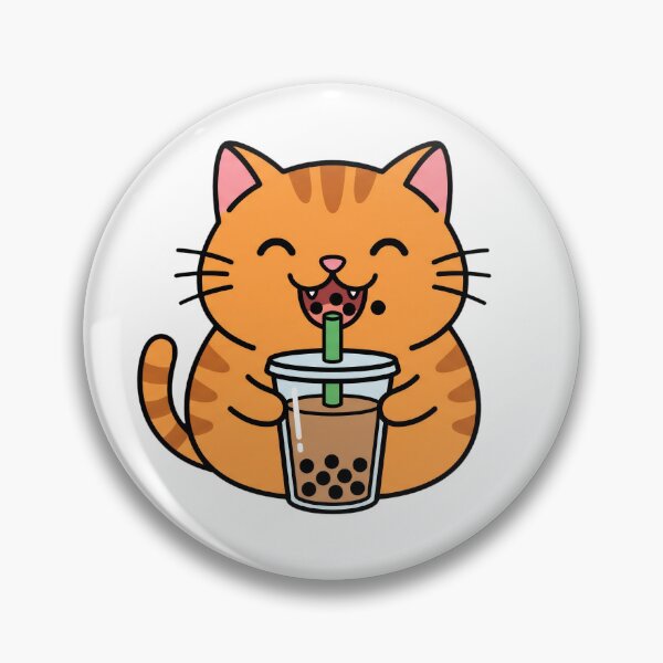 Item preview,  Cute Kawaii Orange Cat Drinking Boba Bubble Tea designed and sold by pattman.