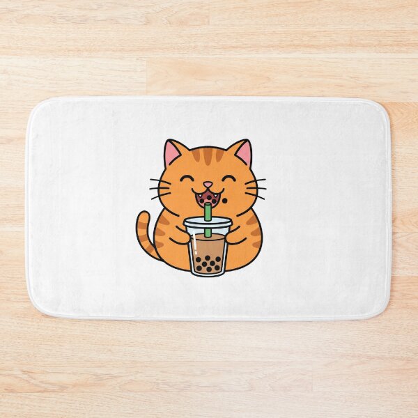 Item preview,  Cute Kawaii Orange Cat Drinking Boba Bubble Tea designed and sold by pattman.