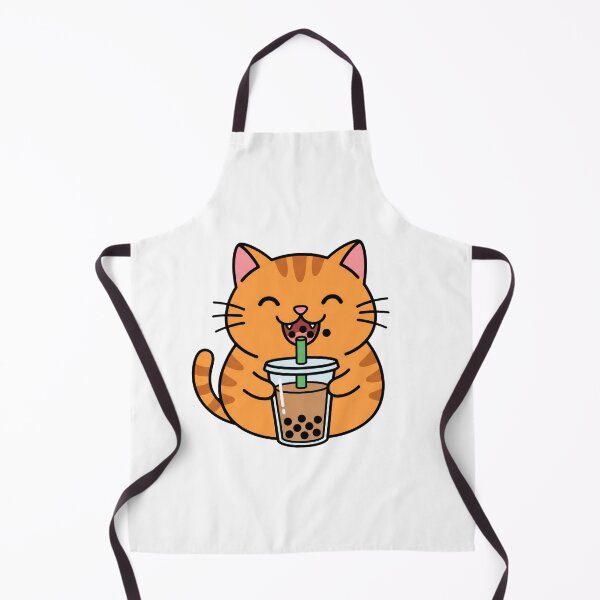 Item preview, Cute Kawaii Orange Cat Drinking Boba Bubble Tea designed and sold by pattman.
