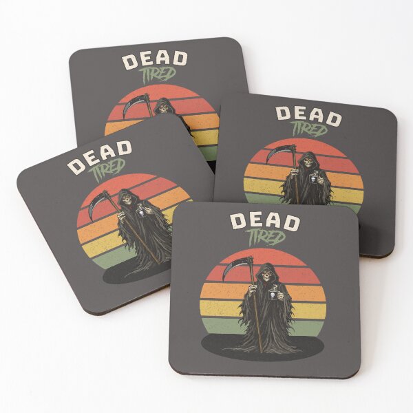 Item preview, Dead Tired Grim Reaper Coffee Retro Vintage Funny T-Shirt designed and sold by jananinaveen.