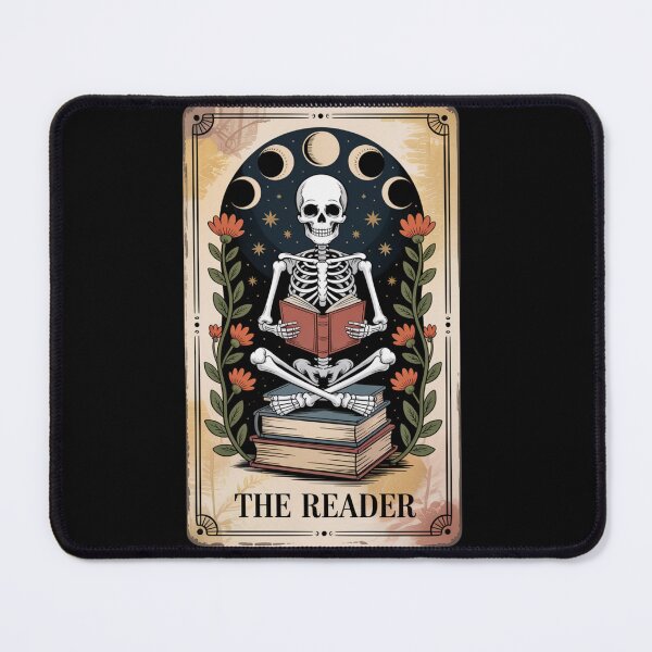 Item preview, The Reader Skeleton Tarot Gothic Book Lover, Dark Academia Gift designed and sold by Zizo-DR44.